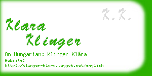 klara klinger business card